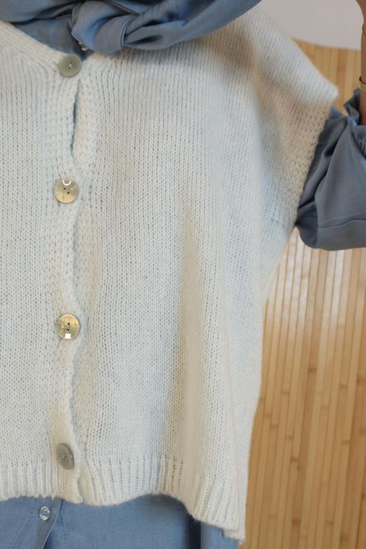 Etta Slouch Knit Layering Tank Light Ecru